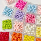 Painted Square Acrylic Beads 6mm 5mm Macaron Color Baking 30pcs 4
