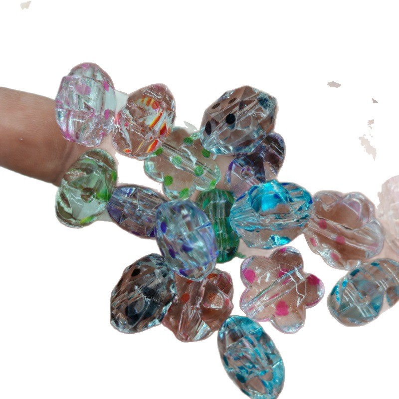 Clear Polka Dotted Star Acrylic Beads 17mm 100pcs 5
