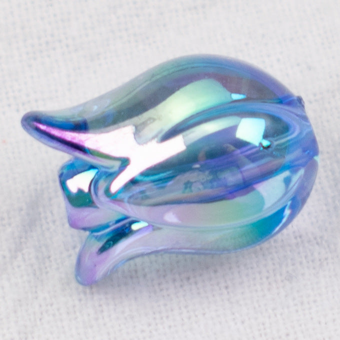 Transparent Plating Tulip Acrylic Beads 12x16mm Colorful 20pcs 14