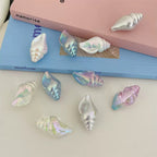 Plating Conch Acrylic Beads 20mm 35mm 3D Gradient Two-Color 50pcs