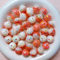 UV Plating Colorful Lollipop Striped Resin Beads 16mm 10pcs 8