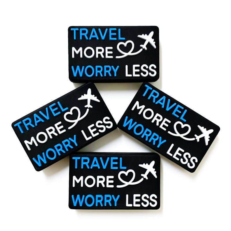 Silicone Focal Beads Travel More Worry Less Rectangle Airplane 20pcs 4