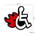 Silicone Focal Beads Fire Chair White Wheelchair Icon with Red Flames 20pcs 2