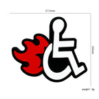Silicone Focal Beads Fire Chair White Wheelchair Icon with Red Flames 20pcs 2