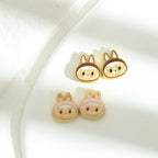 Bunny Metal Beads 12mm Color Retaining Enamel Zinc Alloy 10pcs