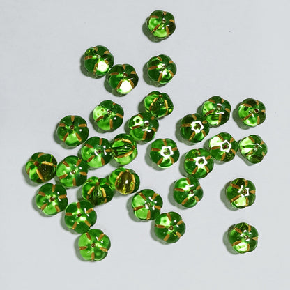 Czech Glass Beads Pumpkin 10mm Glossy Orange Gold 100pcs 11