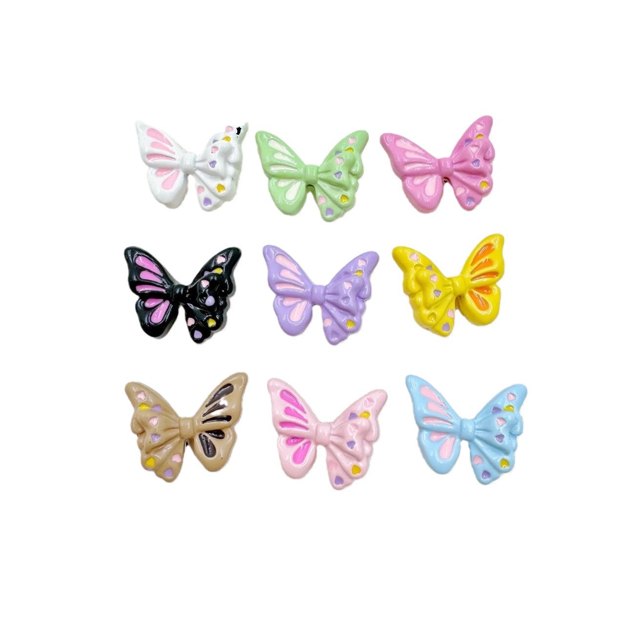 Flower Butterfly Metal Beads 16-20mm Baking Painted Glossy Finish 10pcs 3