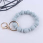 Silicone Bead Wristlet Keychain Matte Soft Hues Gold Clasps 10