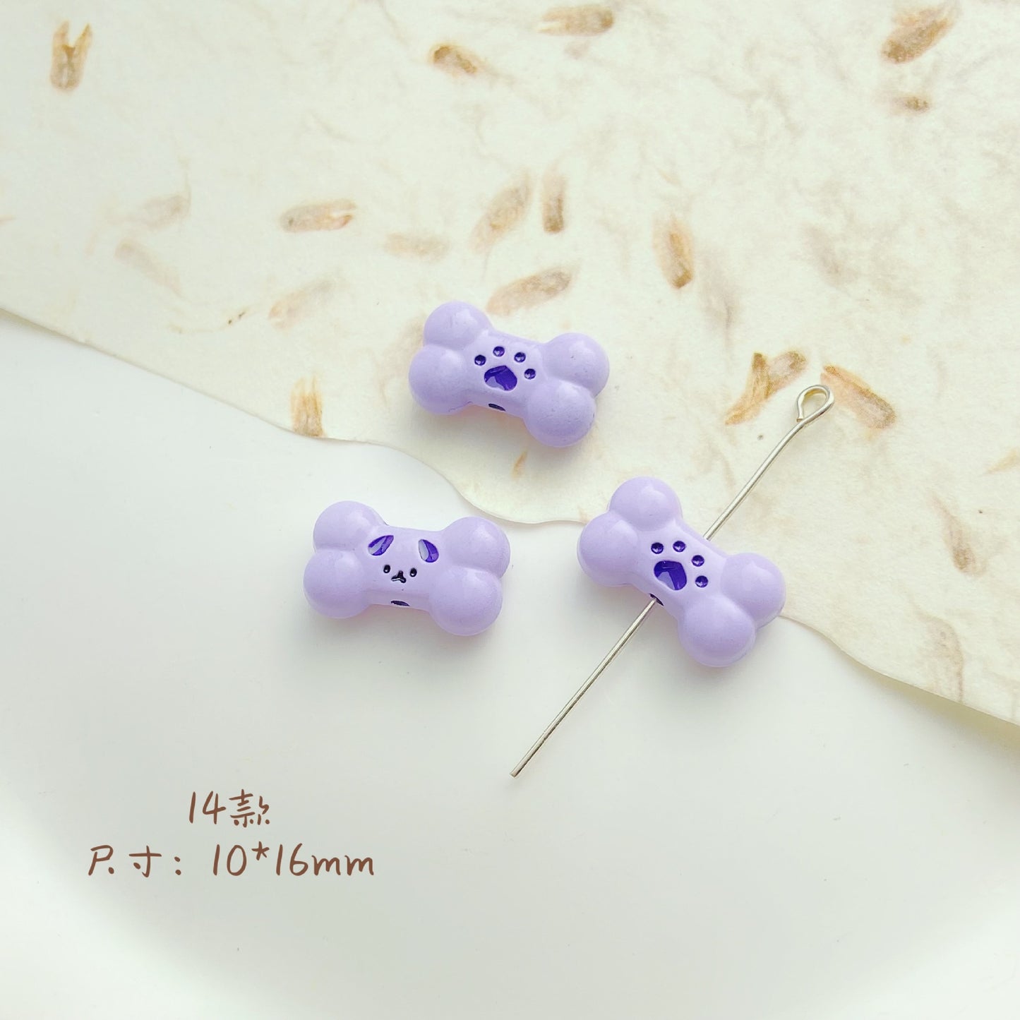 Cat Strawberry Moon Metal Beads Purple Tone Baking Painted 10pcs 16