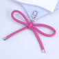 Colorful PU Leather Bow Keychain with Silver Tone Metal 3pcs 18