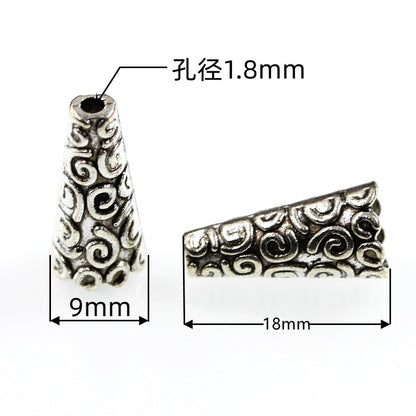 Cone Metal Beads 18mm Vintage Tibetan Alloy 100pcs 2