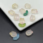 Tulip Transparent Glass Beads 12mm Pink Green Floral 100pcs 10