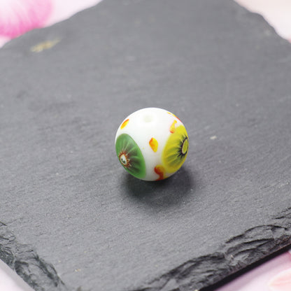 Vintage Phoenix Eye Lampwork Glass Beads 20mm Round 10pcs 21