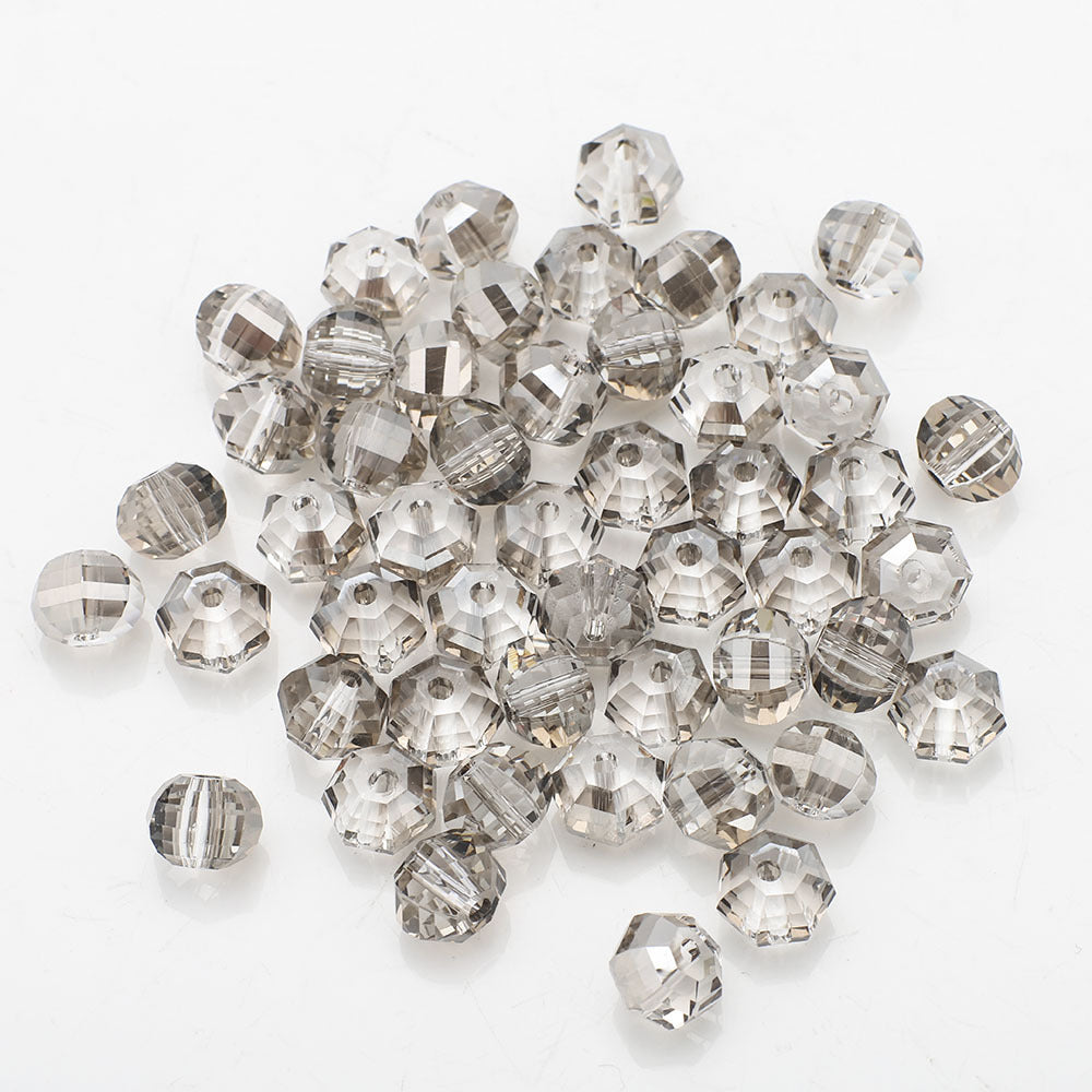 Faceted Glass Beads 8mm Watermelon Electroplated Iridescent 30pcs 29