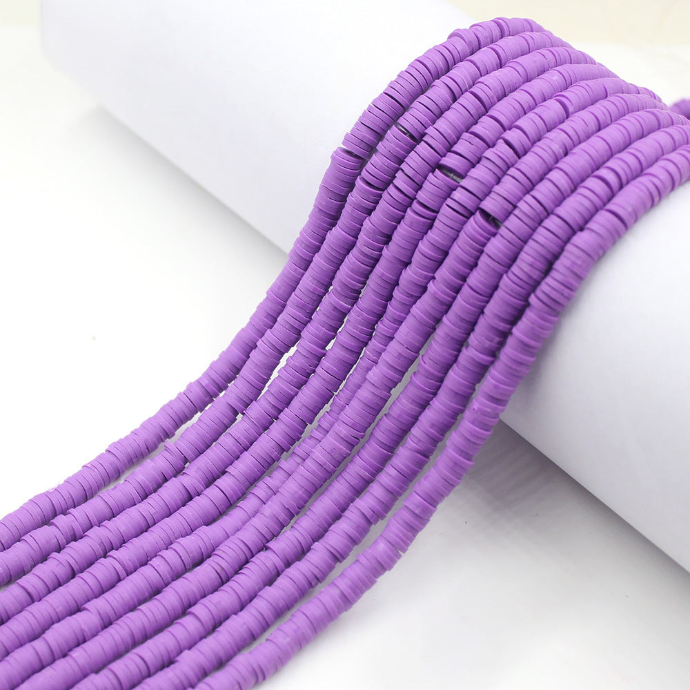 Flat Clay Beads 6mm Solid Color Polymer Spacer Discs 10strands 27