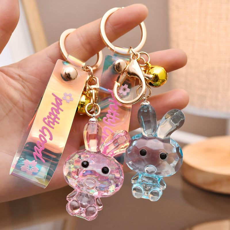 Acrylic Transparent Rabbit Keychain Creative Cute Bunny Charm