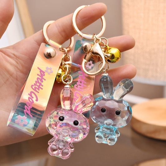 Acrylic Transparent Rabbit Keychain Creative Cute Bunny Charm