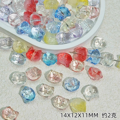 Clear Fox Head Glass Beads 14mm Transparent Playful Design 25pcs 6