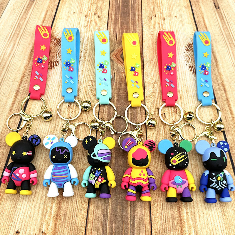 PVC Graffiti Bear Keychain Trendy Street Art Design 2