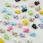 Baking Painted Bow Puppy and Dotted Kitten Metal Beads 15mm 20pcs 4