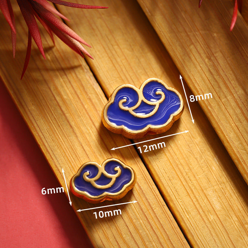 Cloud Metal Beads 14*9 12*8 10*6mm Enamel Alloy 100pcs 9