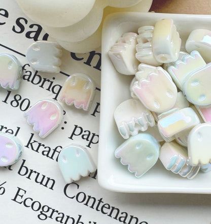 UV Plating Ghost Acrylic Flat Beads 14mm Candy Color 50pcs 7