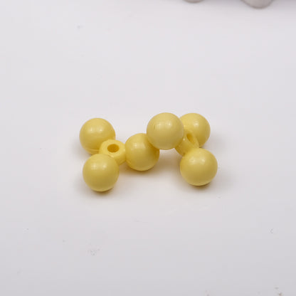 Acrylic Three-Spherical Spacer Beads 13mm Solid Color Baking Painted 500pcs 10