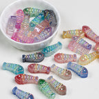 Plating Colorful Fish Bone Resin Beads 24mm 10pcs