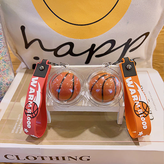 Soft Rubber Basketball Keychain Creative Street Style Sports Charm 2