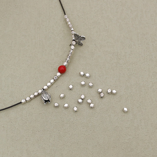 Alloy Faceted Hexagonal Spacer Beads 3mm Tibetan Style 100pcs