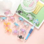 Sakura Bow Acrylic Beads Rhinestone Translucent 10pcs