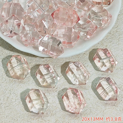 Gradient Faceted Hexagonal Prisms Glass Beads 20mm 25pcs 9