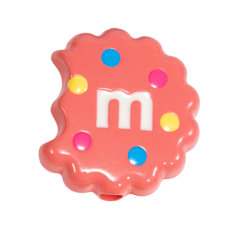 Hand Painted Bitten Cookie Acrylic Beads 22mm Enamel Glossy 10pcs 21