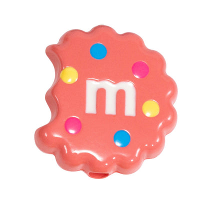 Hand Painted Bitten Cookie Acrylic Beads 22mm Enamel Glossy 10pcs 21