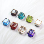 Lampwork Glass Beads Square 12mm Transparent Filigree 20pcs