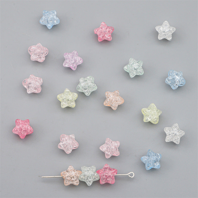 Crackle Star Acrylic Beads 11mm Translucent Glossy 100pcs 14