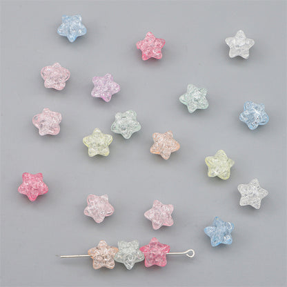 Crackle Star Acrylic Beads 11mm Translucent Glossy 100pcs 14
