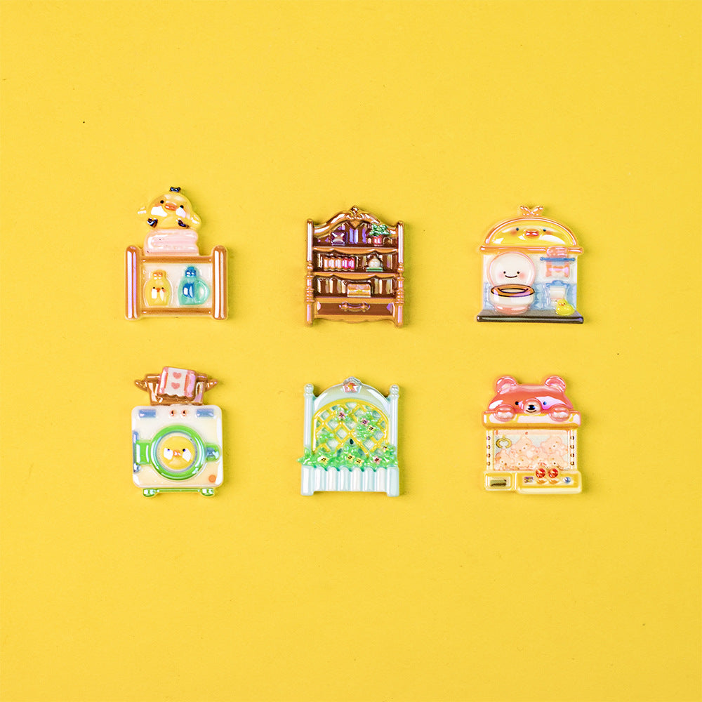 Plating Miniature Furniture Resin Beads Cute Animal Design 10pcs