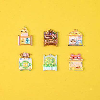 Plating Miniature Furniture Resin Beads Cute Animal Design 10pcs