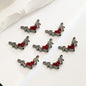 Heart Wings Rhinestone Beads 24mm Alloy Sparkling Mixed Colors 10pcs 9