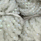 Electroplated Frosted Mermaid Glass Beads 6-10mm Pearlescent Rainbow Sheen 2