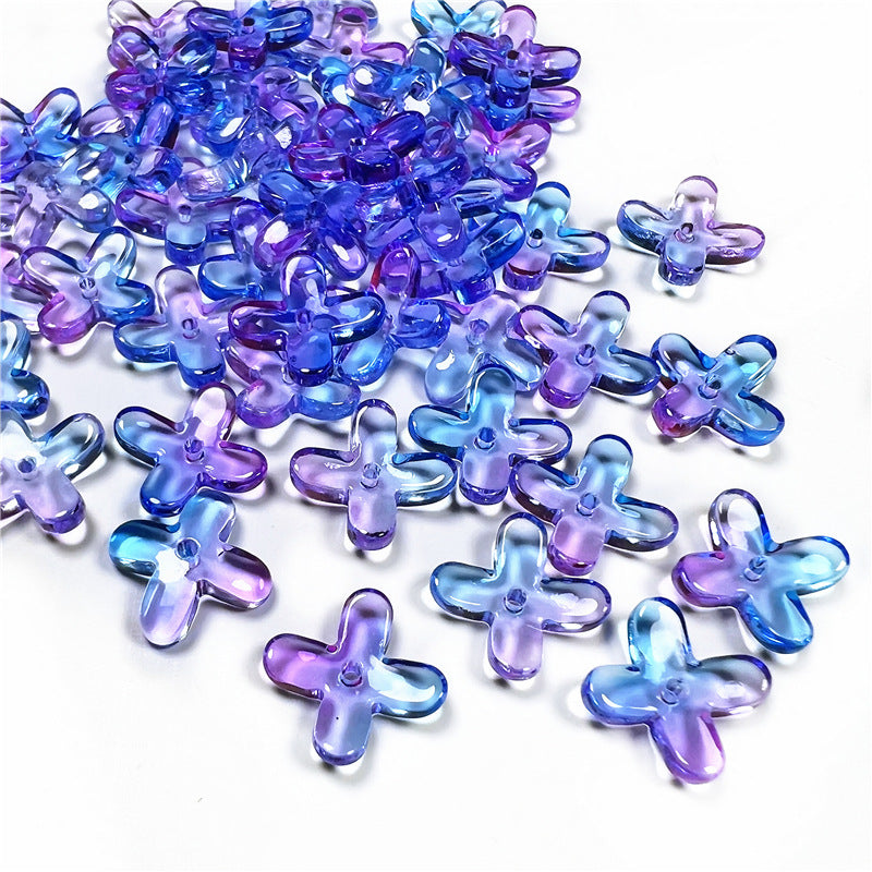 Czech Glass Beads Osmanthus 11.5mm Emerald Green Four-Petal 50pcs 2