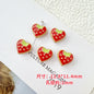 Star and Strawberry Heart Metal Beads Glossy Painted Colorful 10pcs 22