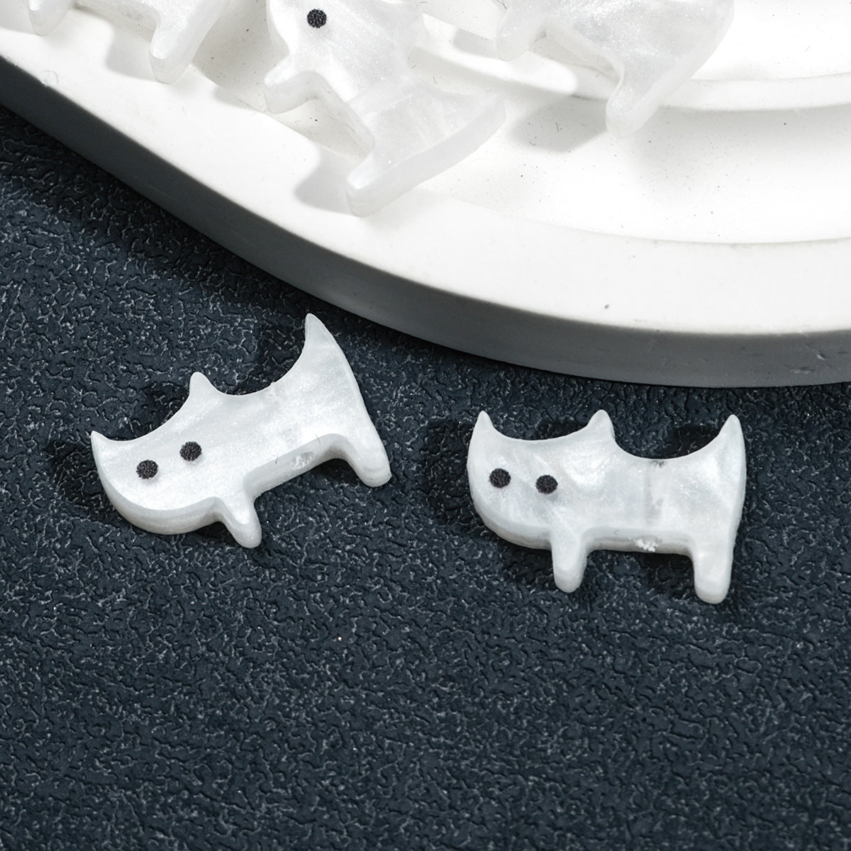 Flat Cat Acrylic Beads 16mm Imitation Freshwater Shell 50pcs 5