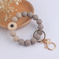 Silicone Beaded Daisy Rose Wristlet Keychain with Gold Clasp 11