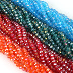 Glass Faceted Spacer Beads 8mm Iridescent Plating