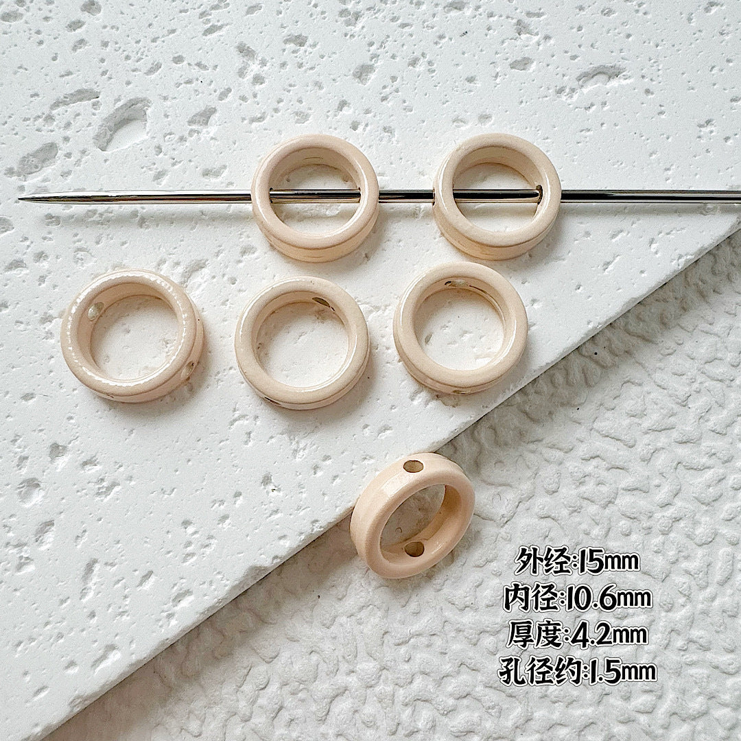 Heart Circle Floral Metal Beads Painted Solid Color Bulk 20pcs 8