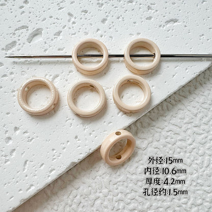 Heart Circle Floral Metal Beads Painted Solid Color Bulk 20pcs 8