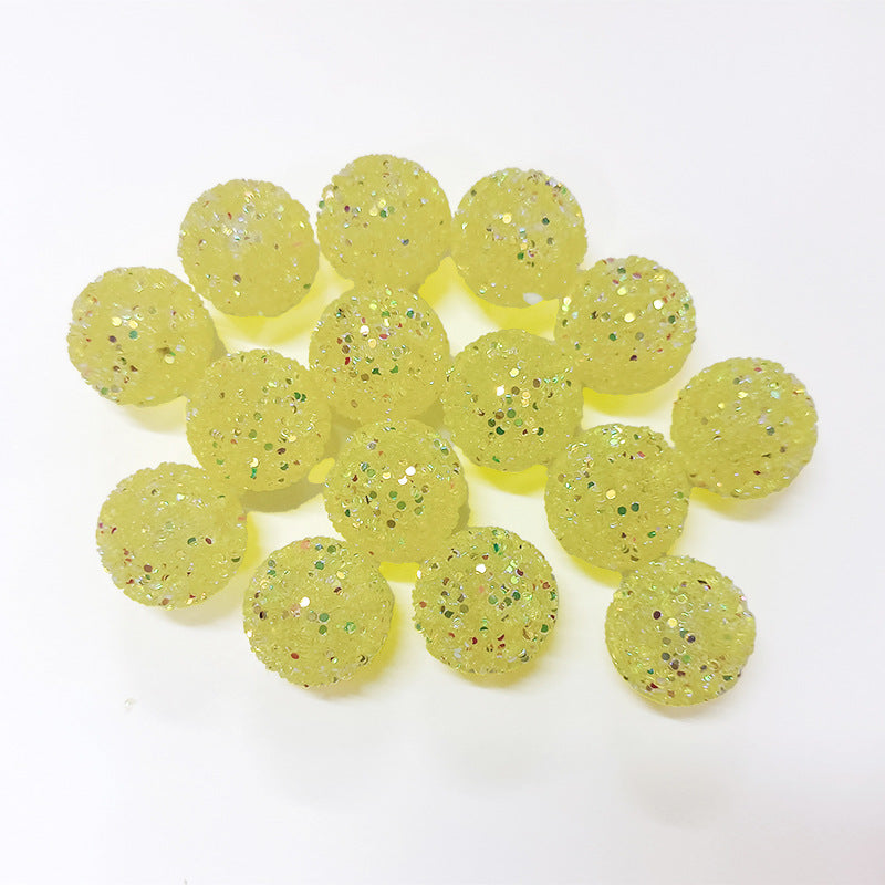 Glitter Bubblegum Beads 16mm Colorful Iridescent Sparkle 1pc 25