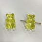 Clear Candy Colored Teddy Bear Acrylic Beads 12x18mm 10pcs 19